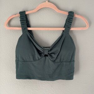 Women's Black Ruched Crop Top